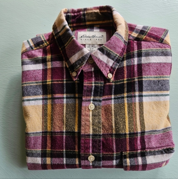 Awesome oversized Eddie Bauer flannel sz S - Picture 2 of 4